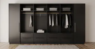 Guarda Roupa Closet Modulado Preto
