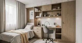 Quarto Pequeno Planejado com Escritório